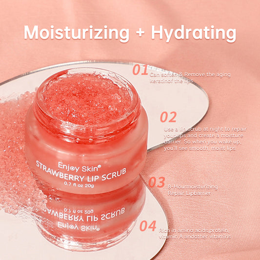 New & updated strawberry Lip Scrub Vegan Exfoliating Envase Para Sugar Pink Lip Scrub